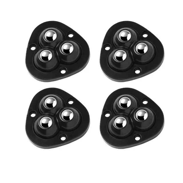 Self-Adhesive 360° Rotating Furniture Mover Wheels, 4 Pieces, ABS and Stainless Steel