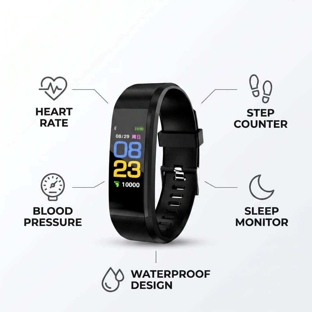 Senior Smartwatch with Heart Rate Tracking and 0.96-Inch LED Display, view 9