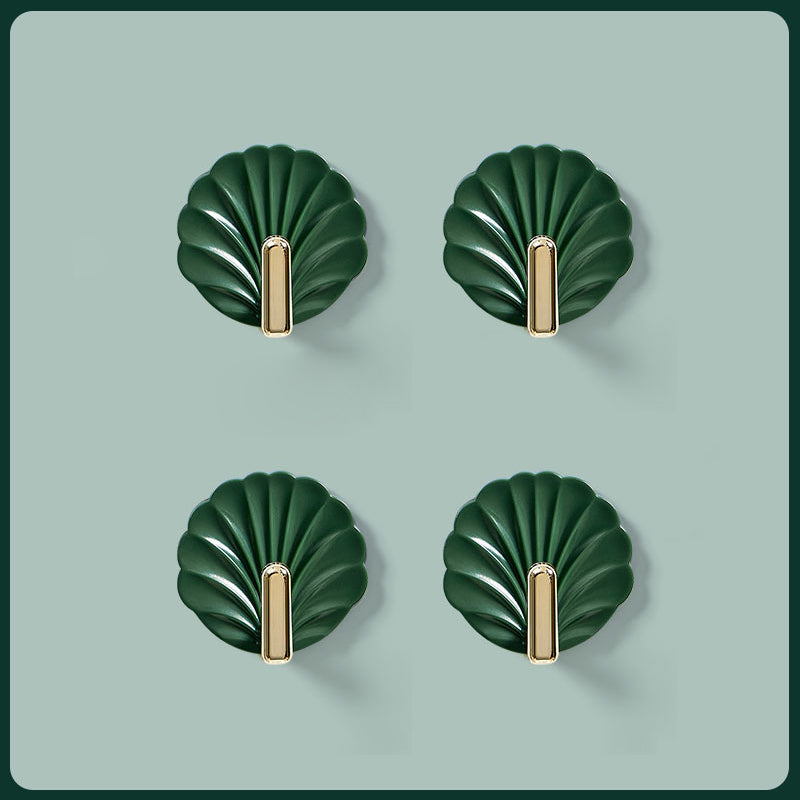 Shell-Shaped ABS Wall Hooks, 5.5 × 5.4 cm, Adhesive, 4-Pack, view 15