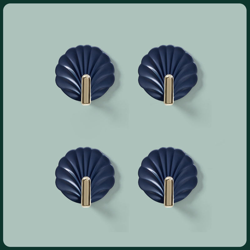 Shell-Shaped ABS Wall Hooks, 5.5 × 5.4 cm, Adhesive, 4-Pack, view 16