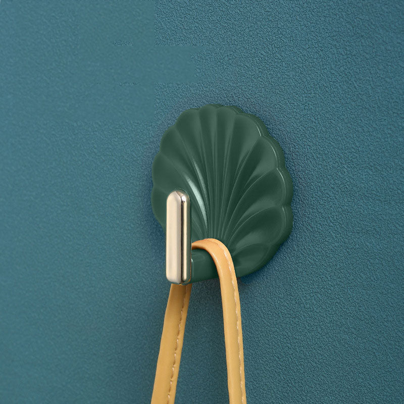 Shell-Shaped ABS Wall Hooks, 5.5 × 5.4 cm, Adhesive, 4-Pack, view 2