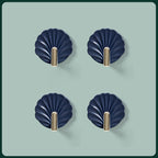 Shell-Shaped ABS Wall Hooks, 5.5 × 5.4 cm, Adhesive, 4-Pack, view 22