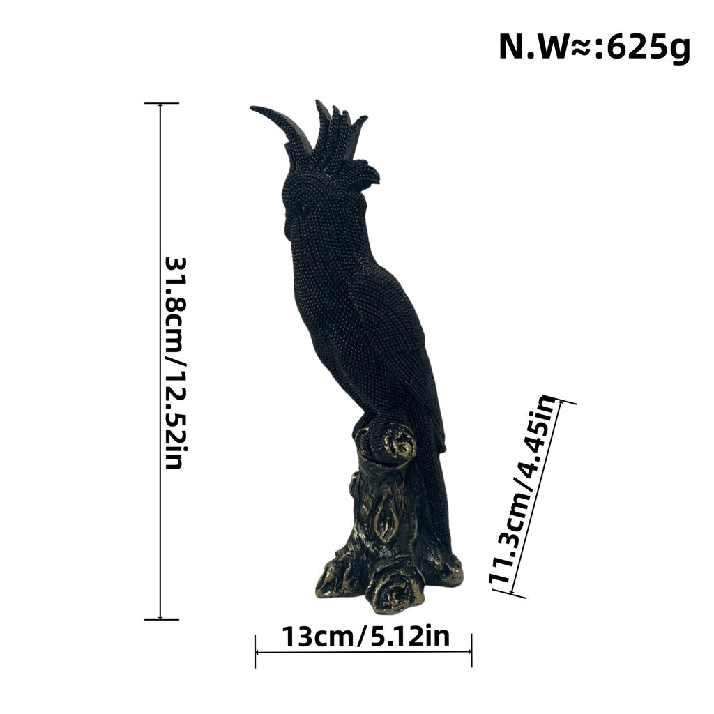 Shiny Parrot Figure on Log | Thrascher