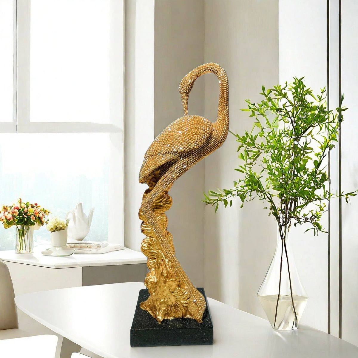 Shiny Parrot Figure on Log | Thrascher