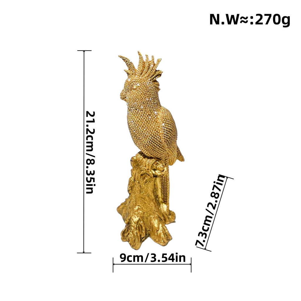 Shiny Parrot Figure on Log | Thrascher