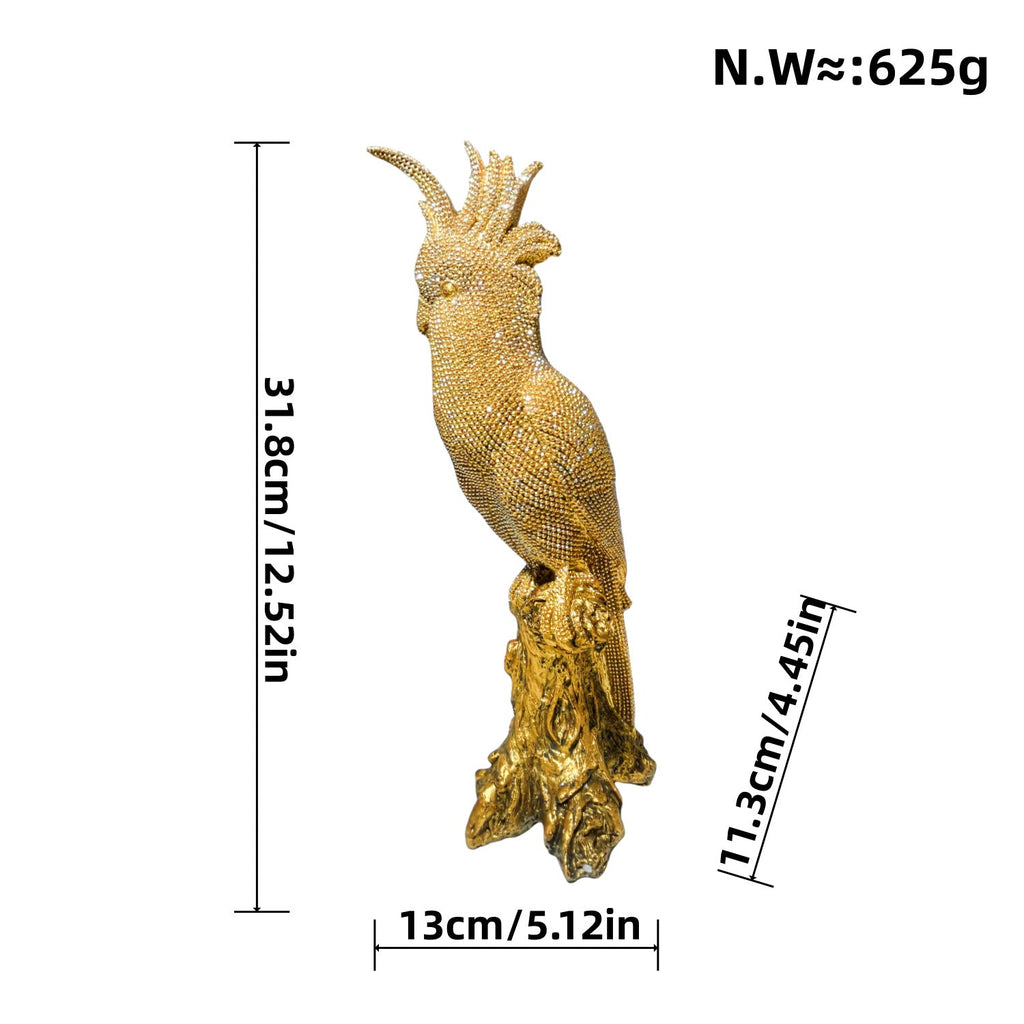 Shiny Parrot Figure on Log | Thrascher