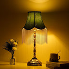Silk Fringed Empire-Style Table Lamp with Bead Tassel Shade | Thrascher