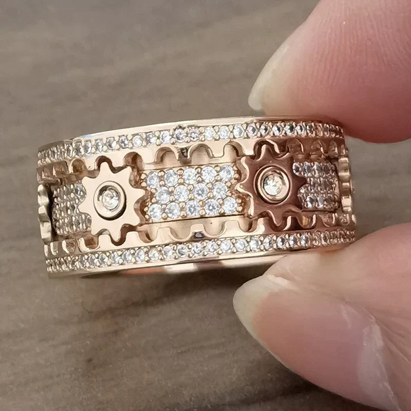 Silver Relaxing Spinner Ring with Spinning Mechanism, Multiple Sizes, view 2