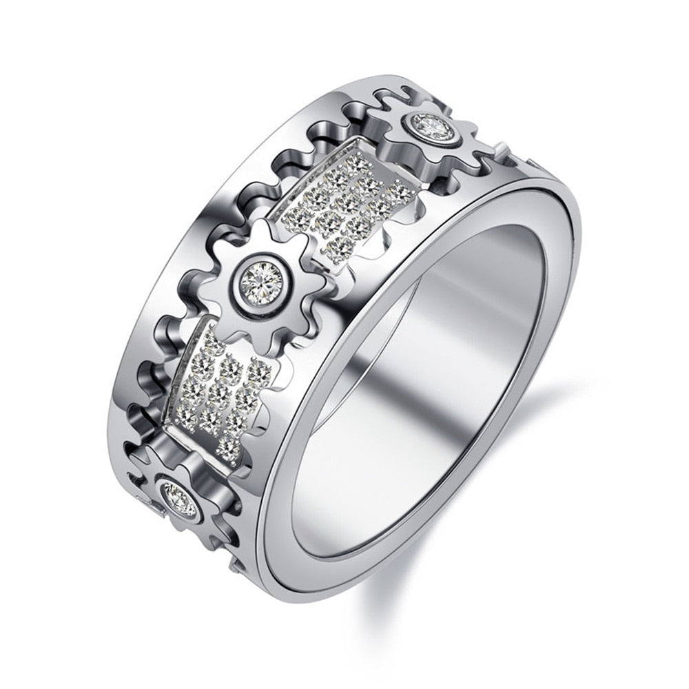 Silver Relaxing Spinner Ring with Spinning Mechanism, Multiple Sizes, view 9
