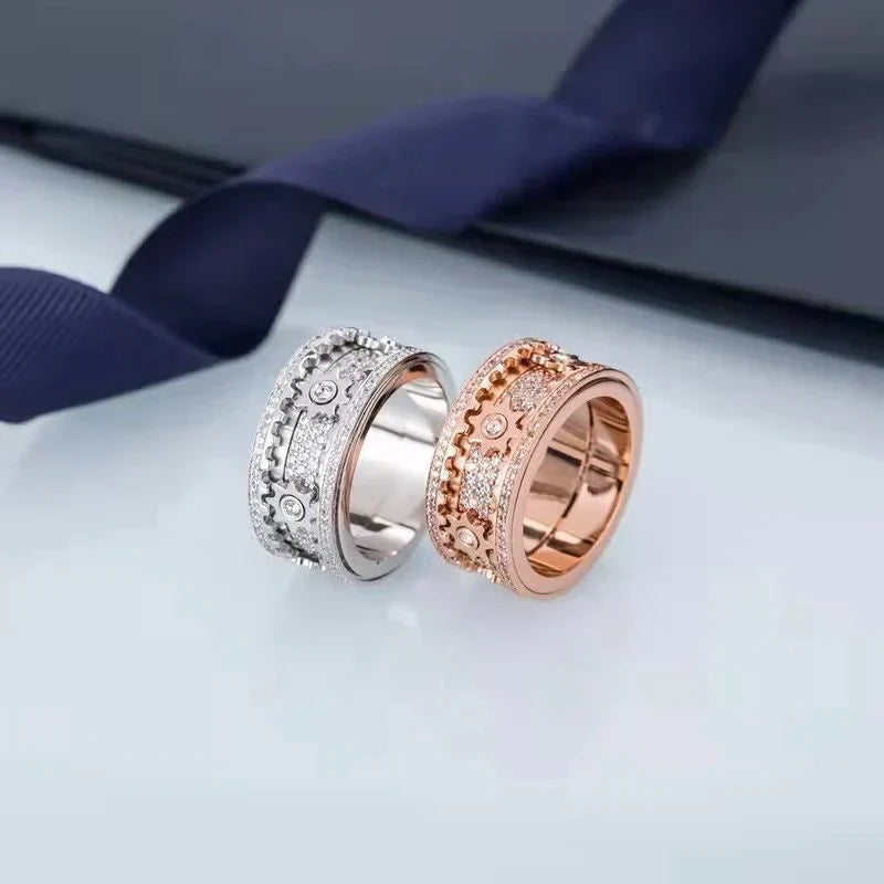 Silver Relaxing Spinner Ring with Spinning Mechanism, Multiple Sizes