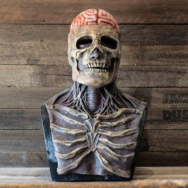 Skeleton Mask with Hat, Latex and Silicone, One Size for Adults, view 5