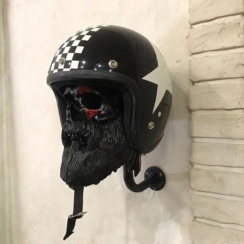 Skull Motorcycle Helmet Holder, Resin, Universal Size, 390g, view 3