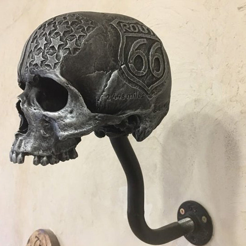 Skull Motorcycle Helmet Holder, Resin, Universal Size, 390g