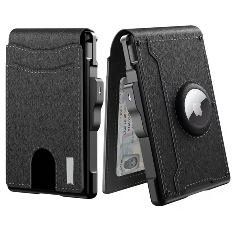 Slim Leather and Aluminum Pop-Up Bifold Wallet with Money Clip, view 16