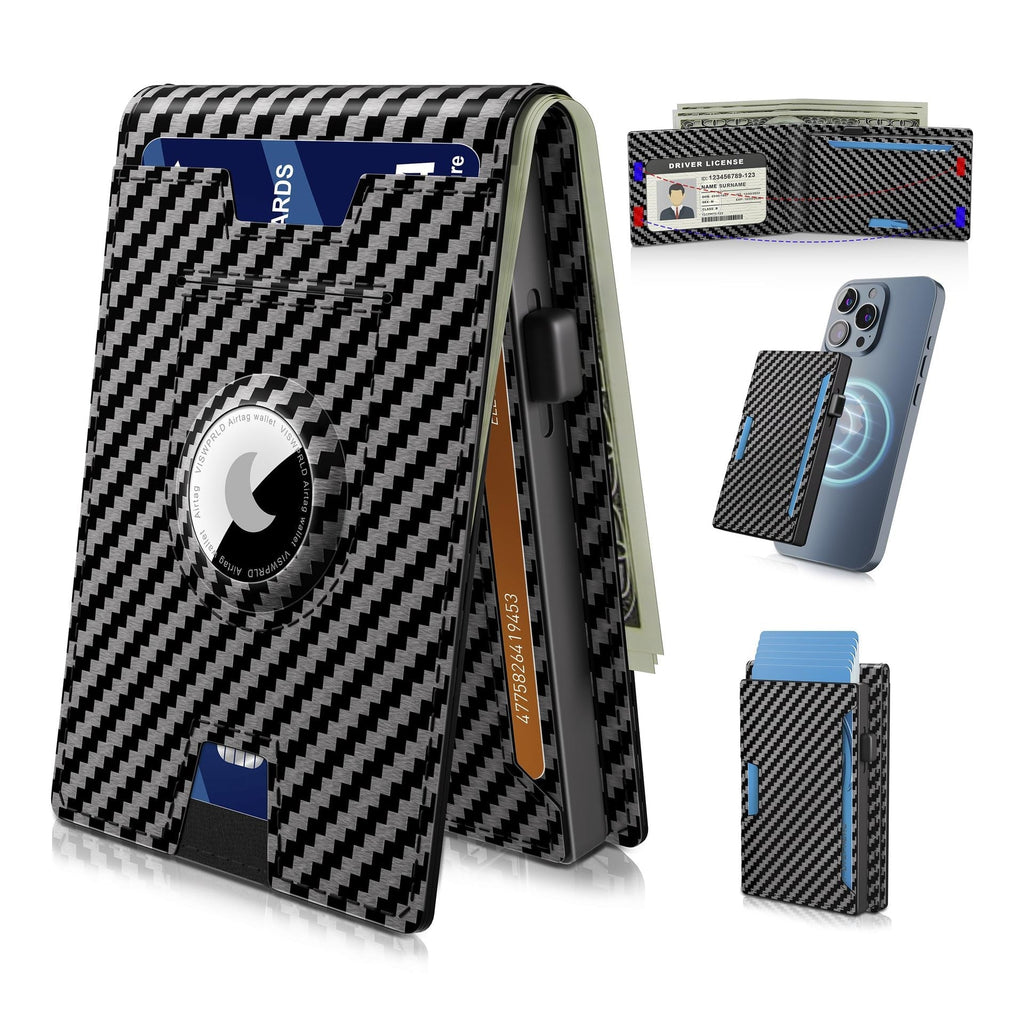 Slim Leather and Aluminum Pop-Up Bifold Wallet with Money Clip, view 18