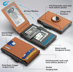 Slim Leather and Aluminum Pop-Up Bifold Wallet with Money Clip, view 7