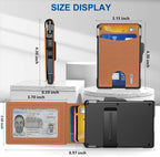 Slim Leather and Aluminum Pop-Up Bifold Wallet with Money Clip, view 8