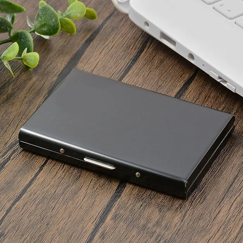 Slim RFID-Blocking Stainless Steel Wallet, 6 Slots, 9.5 x 6.5 x 1.3 cm, view 5