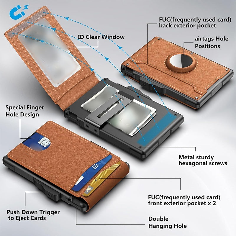 Slim RFID-Blocking Wallet with Pop-Up Card Case and Money Clip, view 2