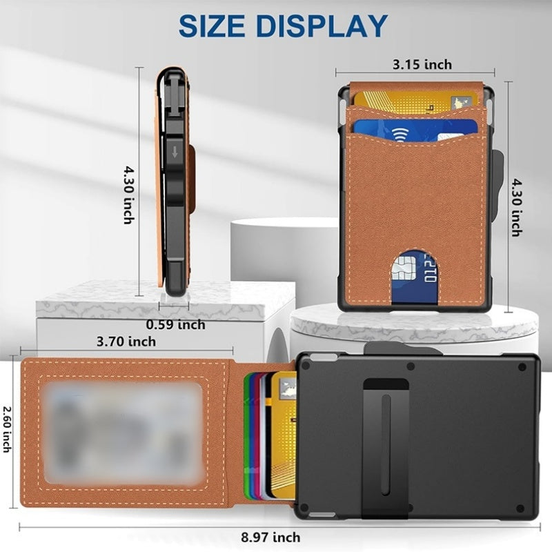 Slim RFID-Blocking Wallet with Pop-Up Card Case and Money Clip, view 5