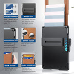 Slim RFID-Blocking Wallet with Pop-Up Card Case and Money Clip, view 7
