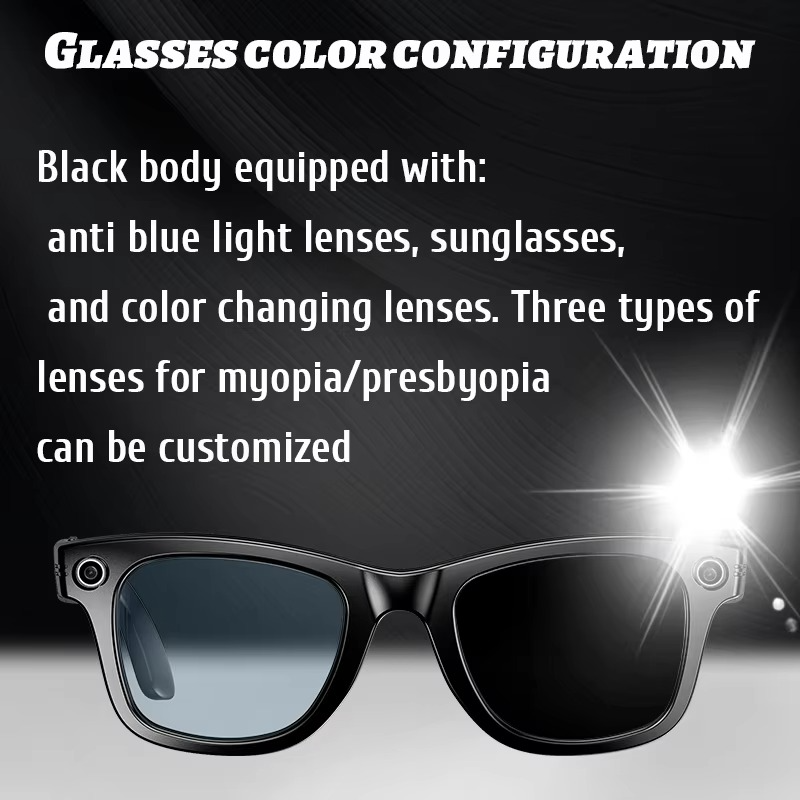 Smart Camera Glasses with Photo, Video, Translation and Bluetooth Audio, view 2