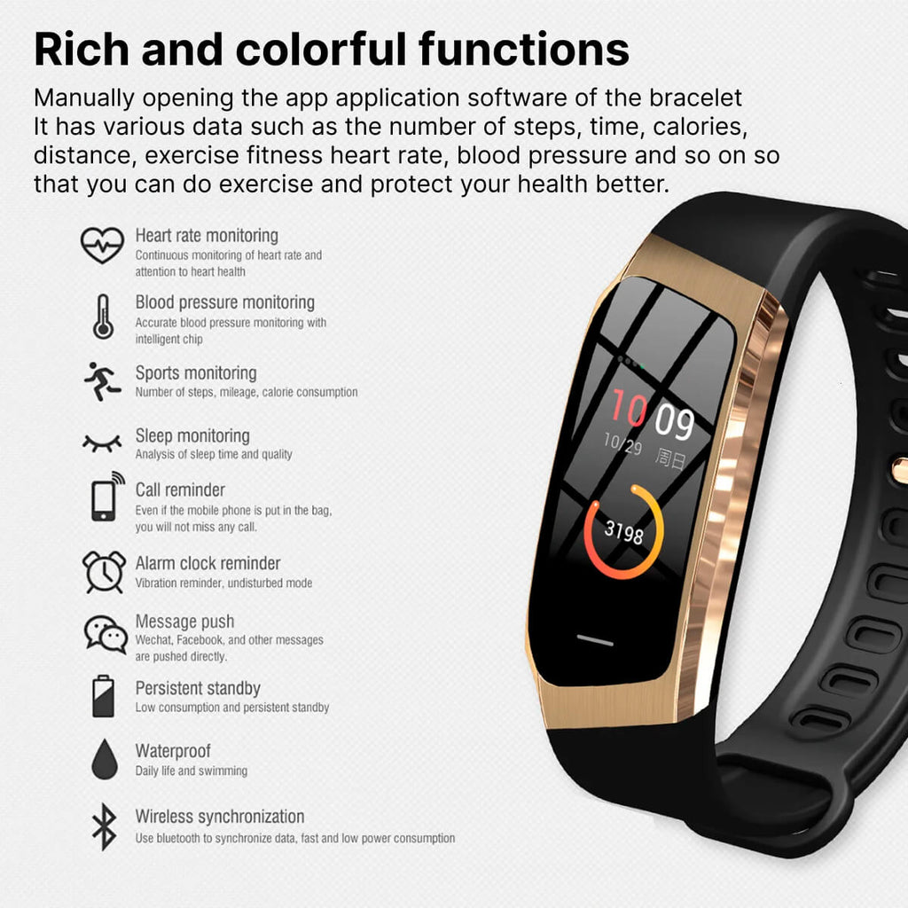 Smart Watch with Heart Rate and Activity Tracking, 0.96-Inch TFT Display