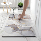 Soft Print Abstract Marble Bath Mat | Thrascher