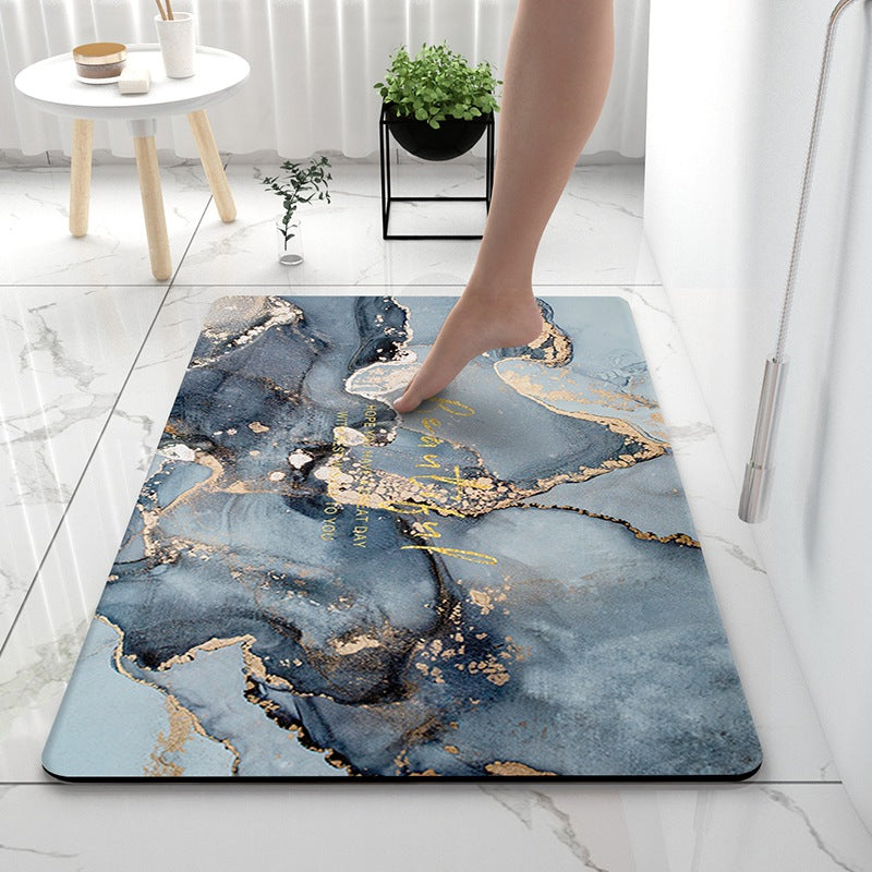 Soft Print Abstract Marble Bath Mat | Thrascher