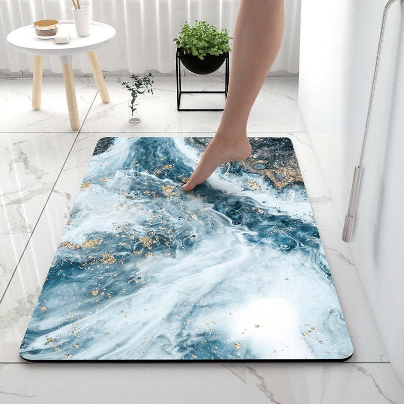 Soft Print Abstract Marble Bath Mat | Thrascher