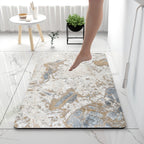 Soft Print Abstract Marble Bath Mat | Thrascher