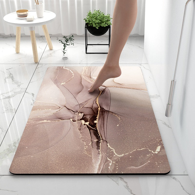 Soft Print Abstract Marble Bath Mat | Thrascher