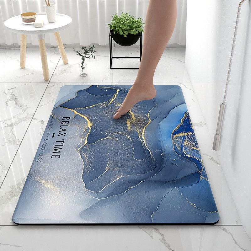 Soft Print Abstract Marble Bath Mat | Thrascher