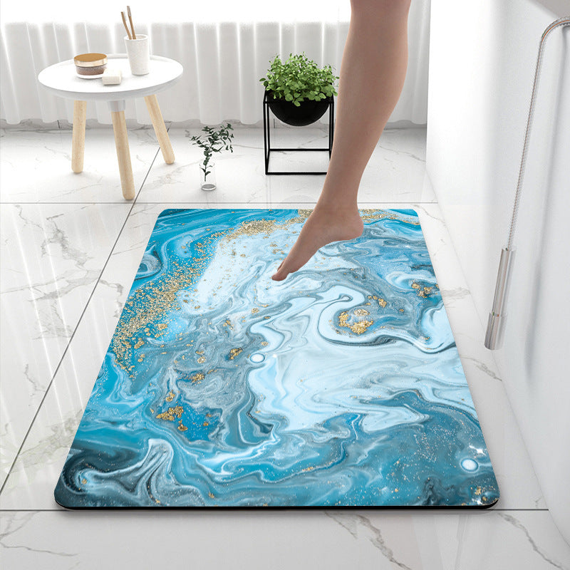Soft Print Abstract Marble Bath Mat | Thrascher