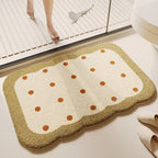 Soft Textured Absorbent Bathroom Rug with Plush Fabric and Dot Pattern, view 10