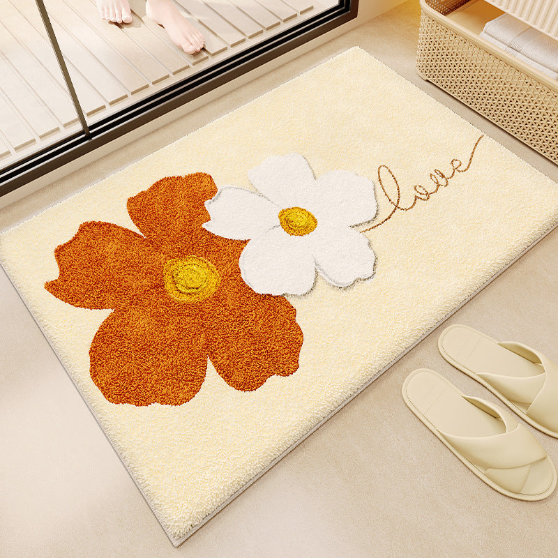 Soft Textured Absorbent Bathroom Rug with Plush Fabric and Dot Pattern, view 13