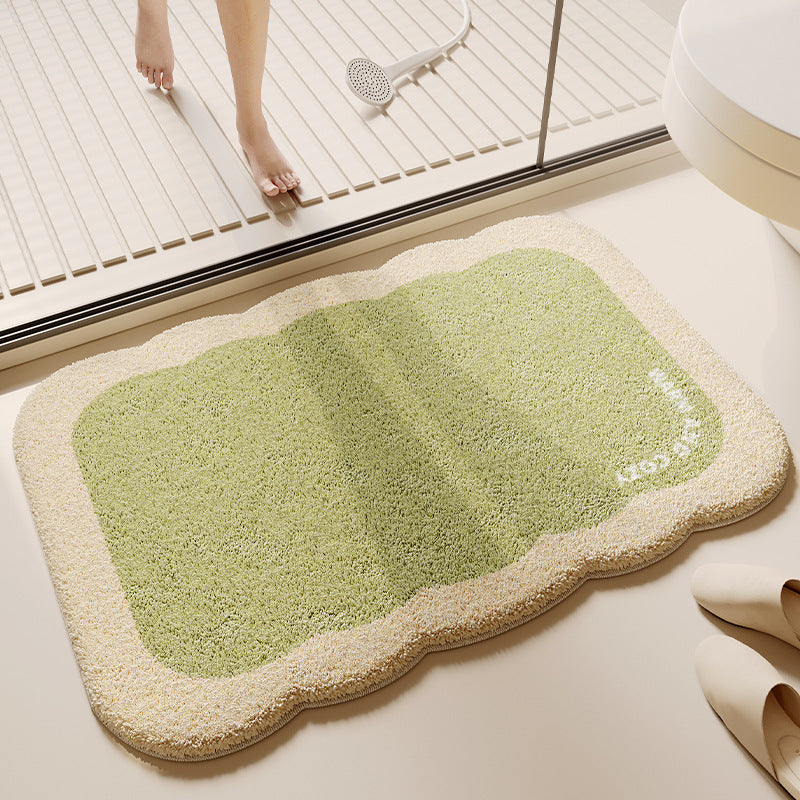 Soft Textured Absorbent Bathroom Rug with Plush Fabric and Dot Pattern, view 17