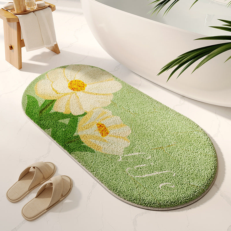 Soft Textured Absorbent Bathroom Rug with Plush Fabric and Dot Pattern, view 19