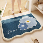 Soft Textured Absorbent Bathroom Rug with Plush Fabric and Dot Pattern, view 2