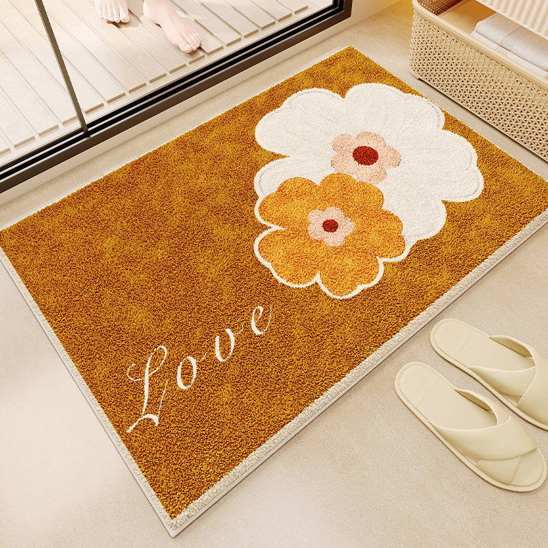 Soft Textured Absorbent Bathroom Rug with Plush Fabric and Dot Pattern, view 20