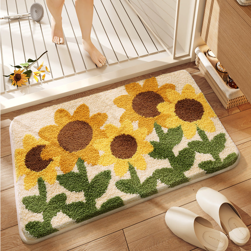 Soft Textured Absorbent Bathroom Rug with Plush Fabric and Dot Pattern, view 25