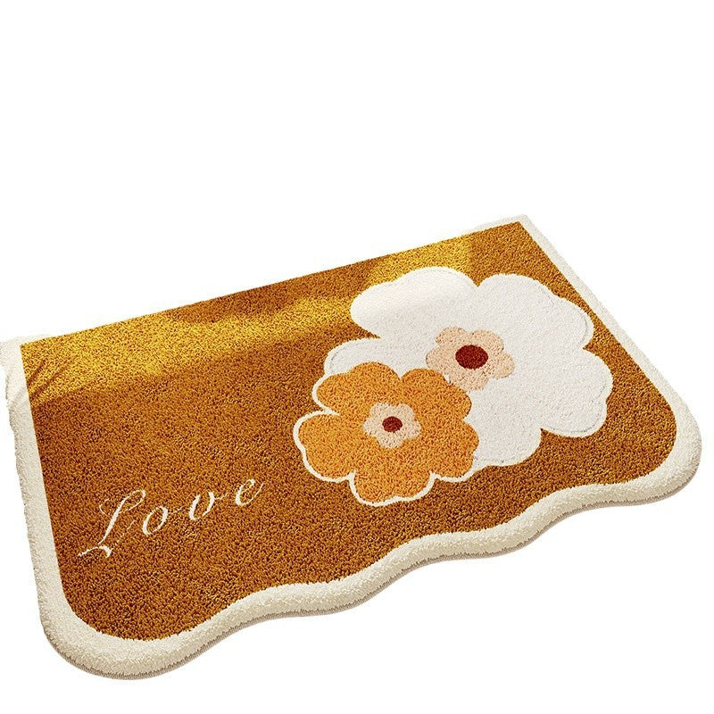 Soft Textured Absorbent Bathroom Rug with Plush Fabric and Dot Pattern, view 5