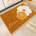 Soft Textured Absorbent Bathroom Rug with Plush Fabric and Dot Pattern