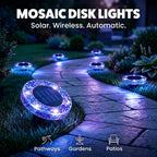 Solar Mosaic Glass Garden Path LED Spotlights | Thrascher