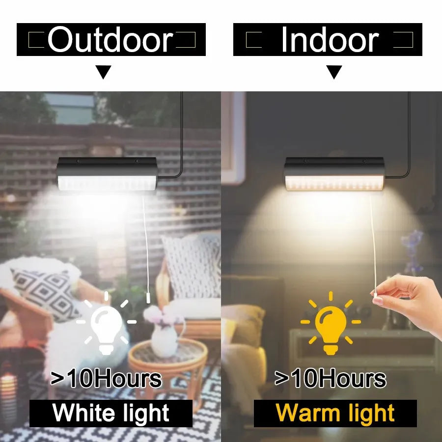 Solar Pendant Light with Pull Switch, 3 m Cable, Indoor & Outdoor