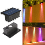 Solar RGB Dual-Beam Outdoor Wall Light with Integrated Panel, view 3