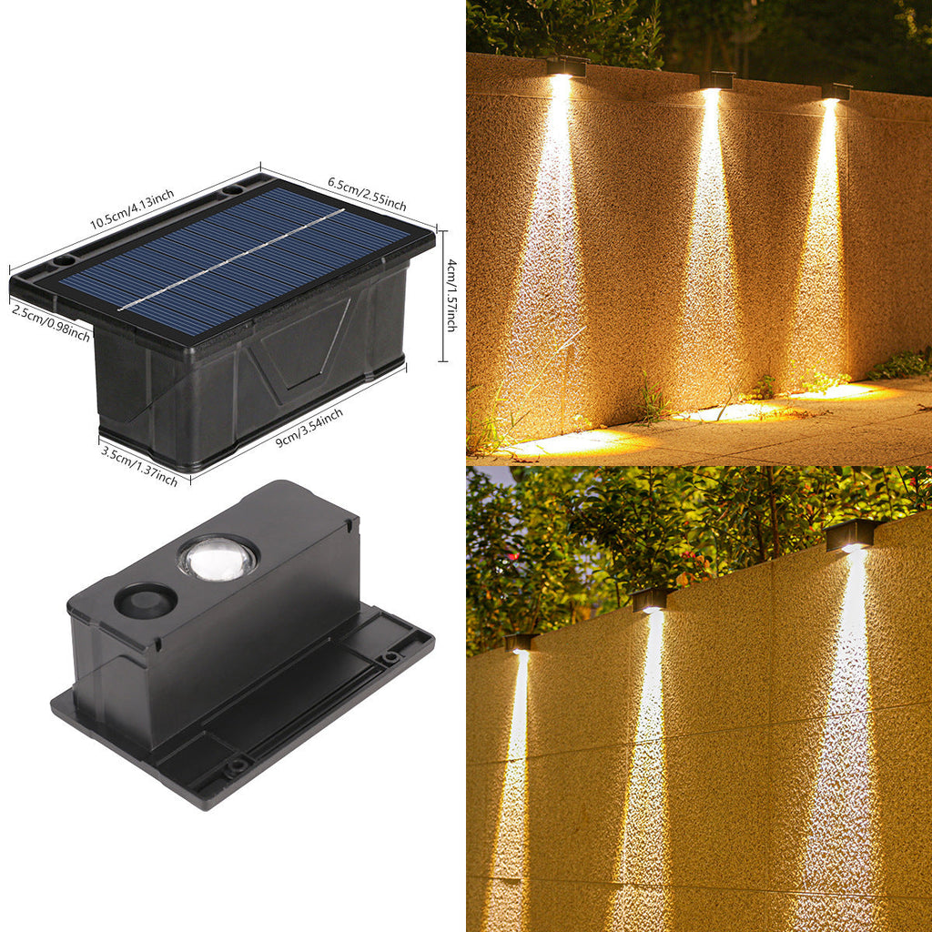 Solar RGB Dual-Beam Outdoor Wall Light with Integrated Panel, view 4