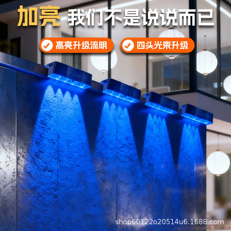 Solar RGB Dual-Beam Outdoor Wall Light with Integrated Panel, view 6
