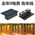 Solar RGB Dual-Beam Outdoor Wall Light with Integrated Panel, view 8
