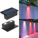 Solar RGB Dual-Beam Outdoor Wall Light with Integrated Panel